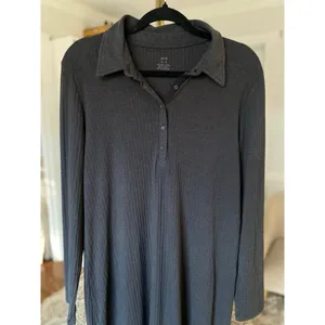 Aerie Ribbed Polo Maxi Dress‎ Soft Quiet Luxury Clean Girl Lounge Relax Everyday thumbnail 5