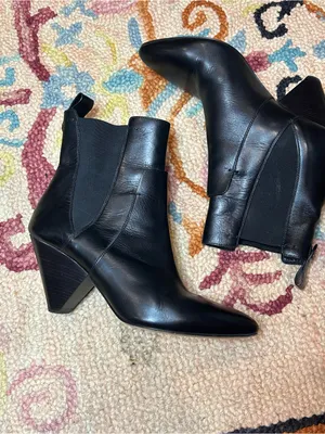Veronica Beard Lada ConeHeel Black Leather Chelsea Booties Size 36.5 US 6.5 thumbnail 11