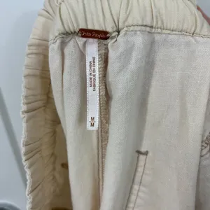 Free People Medium Cream Cropped Cargo Tapered Drawstring Pants with Pockets thumbnail 6