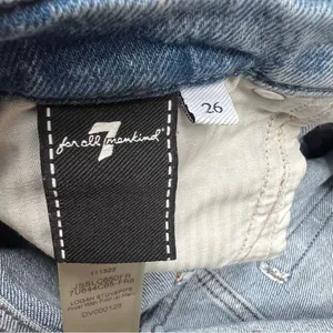 7 For All Mankind Logan Frost Stovepipe Jean with Fold Up Hem Size 26 thumbnail 14