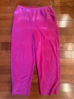 Free People Hot Pink Cropped Wide Leg Surfside Jogger Pants - Size Medium thumbnail 2