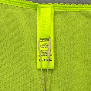 SKIMS Summer Mesh Lace Super Cropped Top Green Highlighter 4X DR-MIN-3585 NEW thumbnail 2