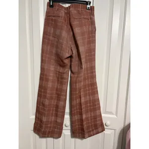Plaid Wide Leg Trousers Dark Academia Terracotta‎ Cuffed High Rise thumbnail 8