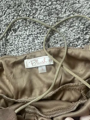 Ruched Spaghetti-Strap Bodycon Dress in Tan thumbnail 4