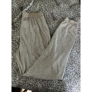 Carmela Champagne Metallic Shimmer Jogger Pants Medium Made in USA Party Disco Glam M thumbnail 6