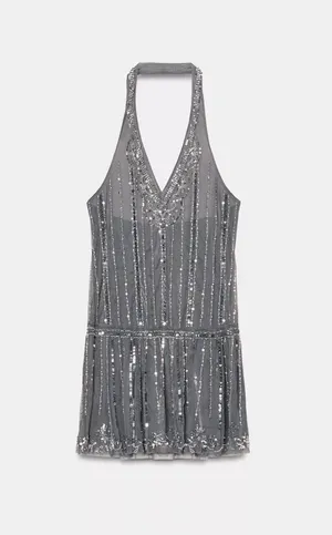 Zara sheer sequin dress  thumbnail 1