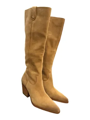 Sam Edelman Woods Knee High Boots Tan Suede Leather Western Boots Size 9 EU 40 thumbnail 3