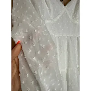 NWT Lulus Longing And Love White Swiss Dot Puff Long Sleeve Mini Dress Wedding L thumbnail 5