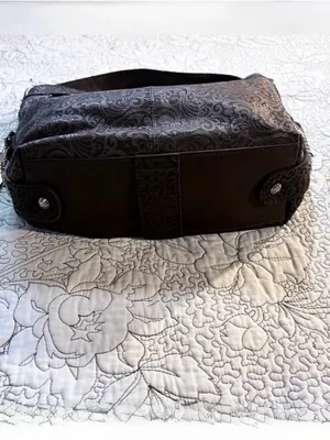 ♨️NWT Patricia Nash Lancaster Tooled Leather Studded Western Buckle Tote Bag❤️ thumbnail 8