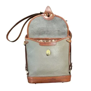 Dooney & Bourke Vintage Leather Shoulder Taupe Tan Cavalry Spectator Crossbody thumbnail 3