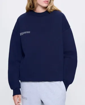 PANGAIA Womens 365 Midweight Organic Cotton Navy Blue Oversized Sweatshirt M thumbnail 1