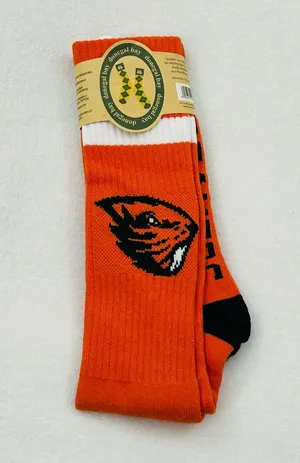 Oregon State Beavers NCAA Football Orange Donegal Bay Calf High College Socks thumbnail 1