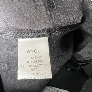 ANGL Black Coated‎ Denim Pencil Skirt High Waisted Faux Leather Look Small thumbnail 4