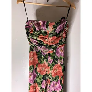 Lulus Layka Black Multi Floral Mesh‎ Wide-Leg Jumpsuit M NwT thumbnail 6