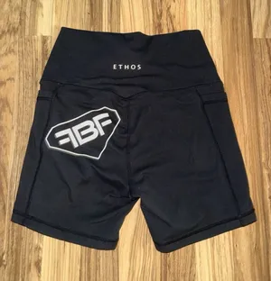 FBF Ethos Women's‎ Size M Medium Black Biker Shorts Pocket Fit Body Fusion thumbnail 1