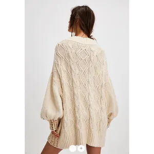 NWOT Free People Gilded Cable Embellished Sweater thumbnail 4