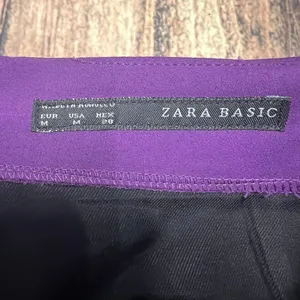 Zara Basic Women's‎ Purple Mini Skirt with Zipper Pockets Size Medium thumbnail 2