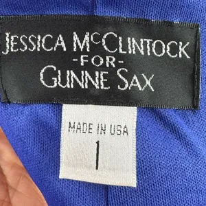 Vintage Jessica‎ McClintock for Gunne Sax Lace Up Back Gown in Blue Size 0 thumbnail 12