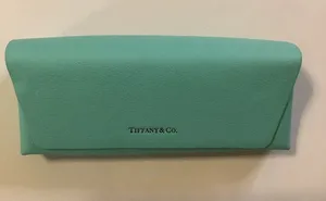 Tiffany & Co. Soft Eyeglass / Sunglasses Case – Teal Magnetic Closure, Preloved thumbnail 1