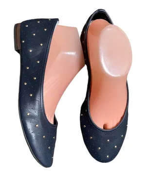 Aerosoles x Martha Stewart Shelley Flats 8.5 Navy Leather Studded Ballet Shoes thumbnail 1