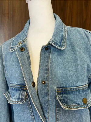 Forever 21 Light Blue Denim Romper Jacket thumbnail 4
