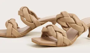 SHEIN Tan Heels with Braided Straps size 37 thumbnail 1