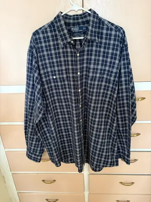 Polo by Ralph Lauren Whitfield Men’s XL Blue Plaid - Button Front Shirt 100% Cotton thumbnail 9