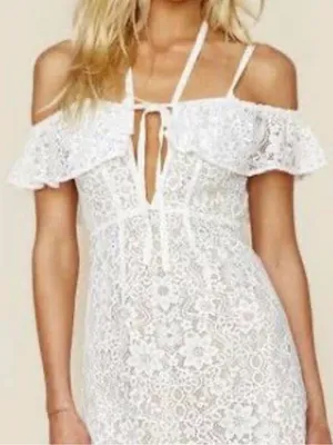 For Love & Lemons Vintage 2016 Rosemary White Beige Lace Mini Dress Small $350 thumbnail 6