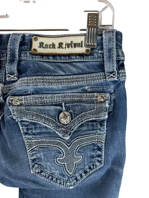 Rock Revival Maggie B21 Bootcut Jeans Women’s 27 Embellished Y2K Medium Wash thumbnail 5