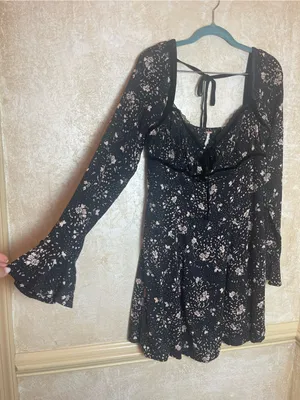 Free People Tess Mini Babydoll Dress Viscose CottageCore Country Village Sz M thumbnail 13