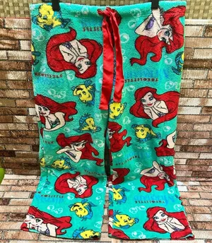 Disney Ariel and Flounder Women’s Pajama Pants - Red and Blue thumbnail 1