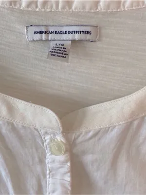 American Eagle Outfitters Cream Button-Front Sleeveless Tank thumbnail 7