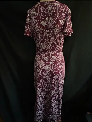 Fortune & Ivy Women’s Purple & White Floral Wrap Maxi Dress Petite Small thumbnail 2