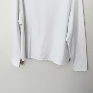 [Athleta] Bright White Supima Cotton Crew Neck Long Sleeve Essential Top Size XL thumbnail 7
