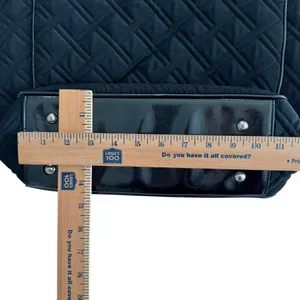Vera Bradley Black Quilted Zippered Rectangular Bag / Commuter Tote /  Purse thumbnail 10