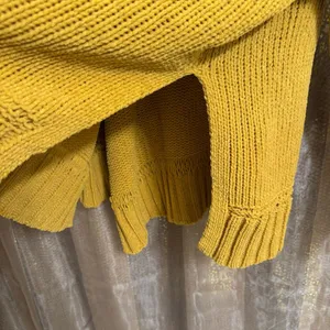 Aerie Mustard Yellow Chunky Knit Turtleneck Fall Oversized Sweater Medium thumbnail 4