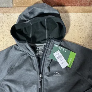 NEW LL Bean Stretch Tech Hoodie Womens XS Alloy Gray Full Zip Performance Jacket thumbnail 3