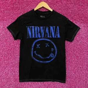 Nirvana Nevermind Dead Smiley Dual Side Grunge Band Tee S thumbnail 1