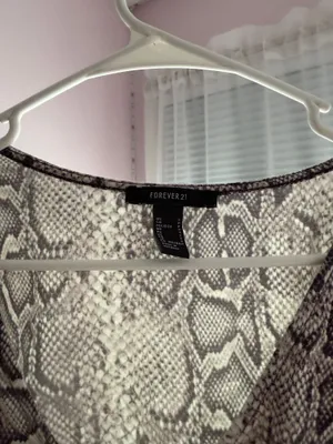 Forever 21 Snakeskin Top Gray thumbnail 2