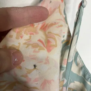 Abercrombie & Fitch floral cropped tank top blue cream peach women's size small‎ thumbnail 9