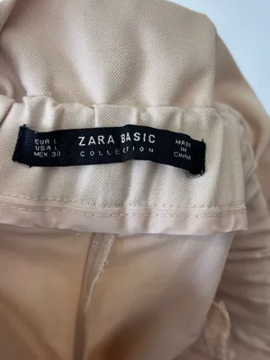 Zara Basic Tan Beige Paperbag Waist Wide-leg Trouser Pants Business Professional thumbnail 9