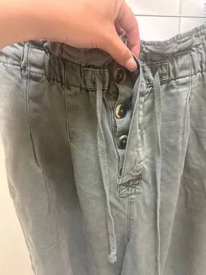 Free People Ready To Run Paperbag Pants Olive Green Size M thumbnail 2