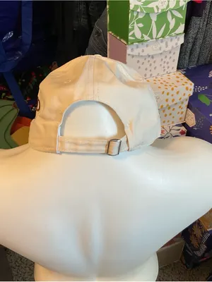 White Embroidered 'Never Give Up' Women's Baseball Cap thumbnail 3