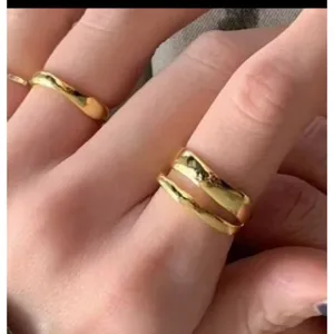 Boutique NEW 14k Yellow Gold Wave Ring | Gold‎ Plated Sterling Silver thumbnail 5