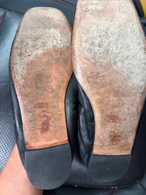 Tory Burch Black Leather Ballet Flats with Gold Logo 7.5 thumbnail 5