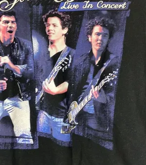 Gildan black Jonas Brothers Live in Concert graphic T-Shirt size small thumbnail 2