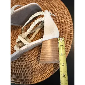 Joie Felina Braided Strappy Block Heel Sandals Sand Beige Square Toe‎ Size 8.5 thumbnail 10