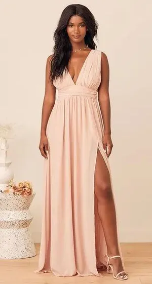 Lulus Pink Plunging Formal Dress thumbnail 1