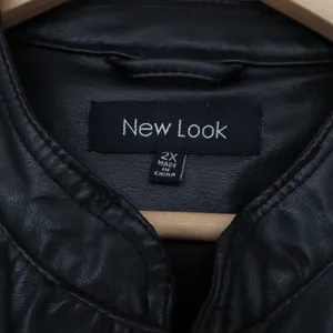 New Look Jacket Womens 2X Moto Biker Black Quilted Faux Leather Excellent thumbnail 2