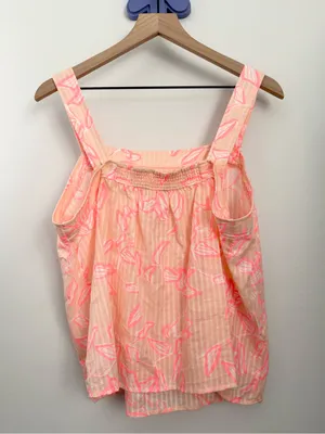 Carve Designs XL Jacey Babydoll Tank Top Jade Relaxed Peachy Orange Sheer Beach thumbnail 2